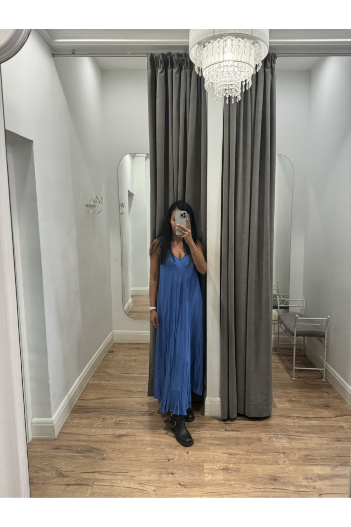 vestido largo azulon