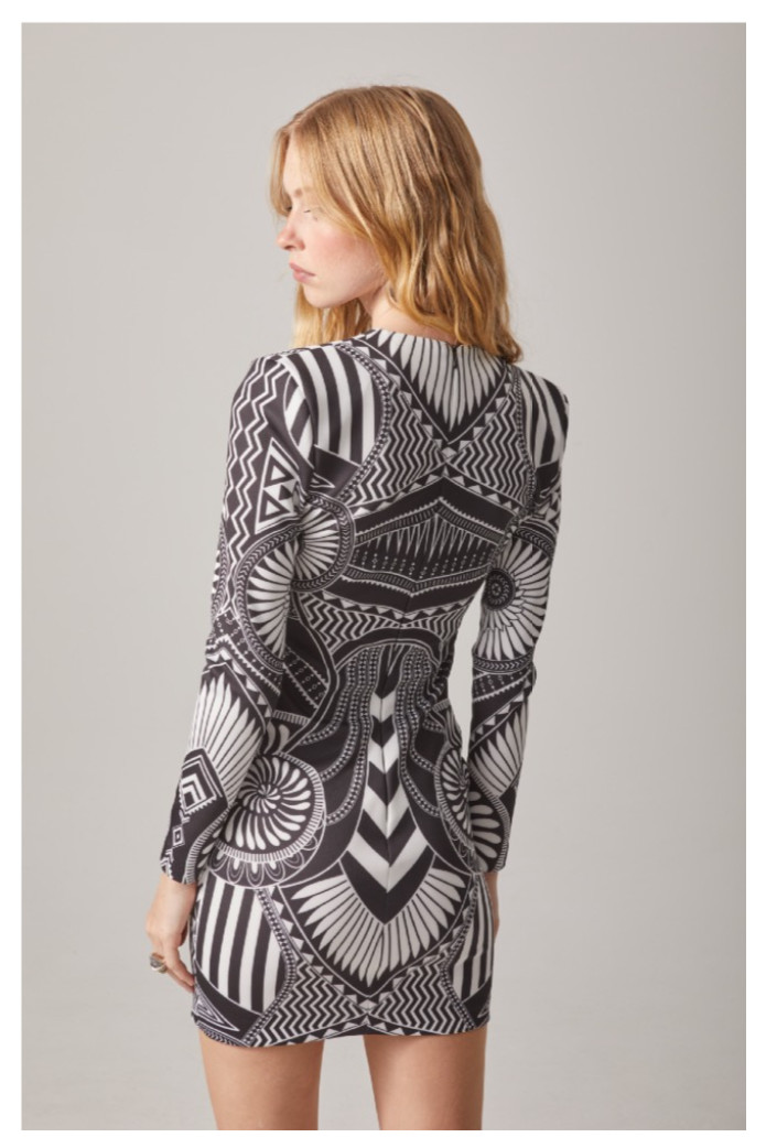 Vestido estampado de punto corto - Highly Preppy
