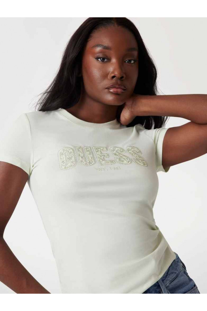 Camiseta con logotipo corte slim - guess