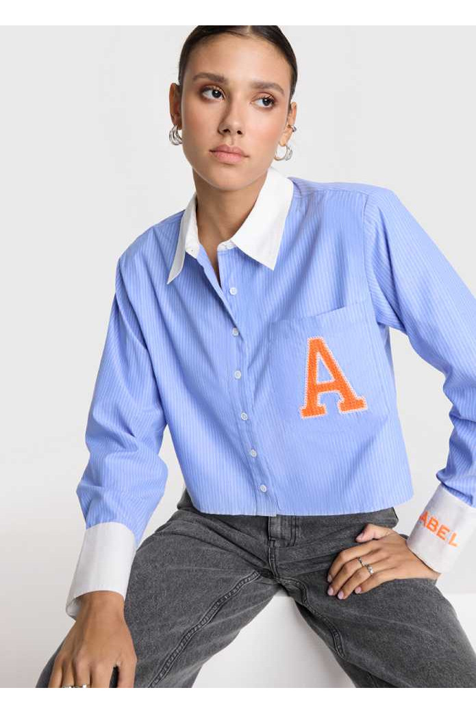 Camisa Cropped Stripe - Alix The Label