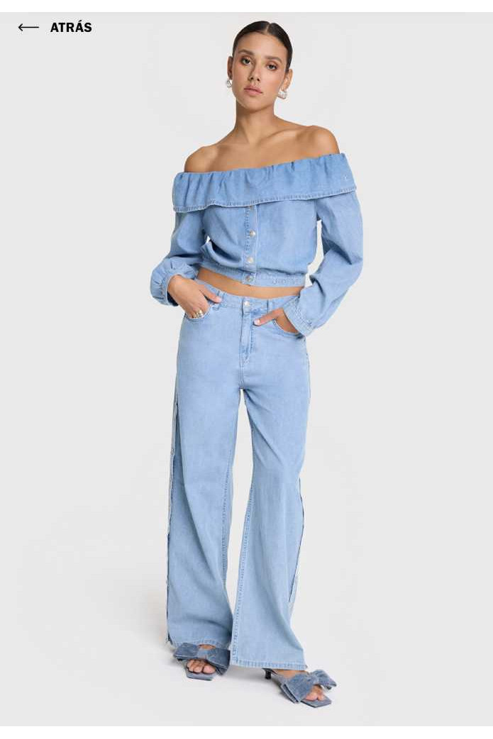 Camisa vaquera Chambray Peplum - alix  The Label