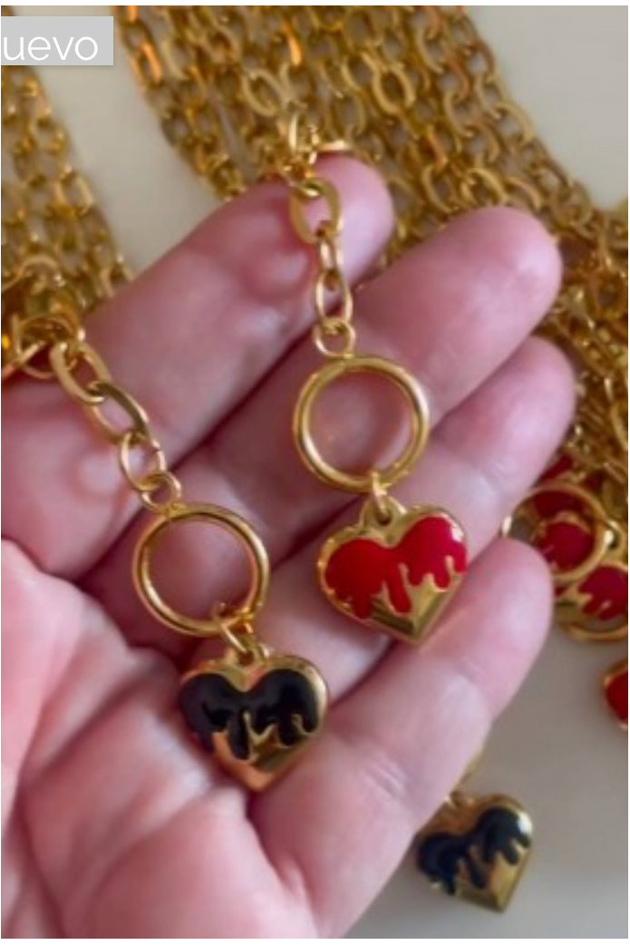 Collares Corazón rojo y negro - noc atelier