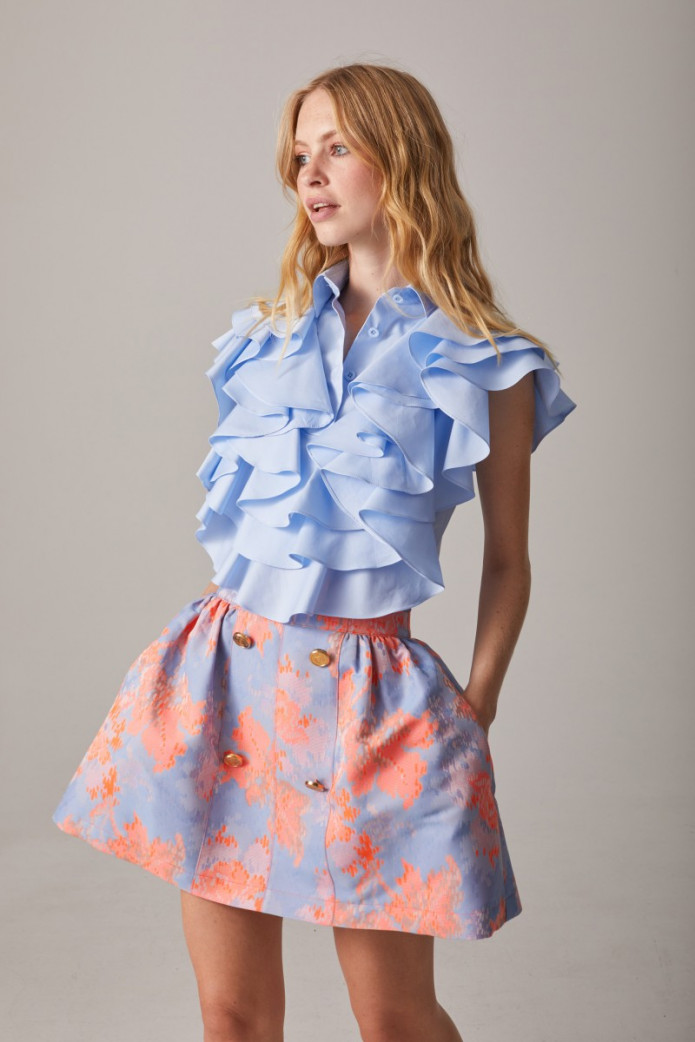 Falda Jacquard Fluor - Highly Preppy