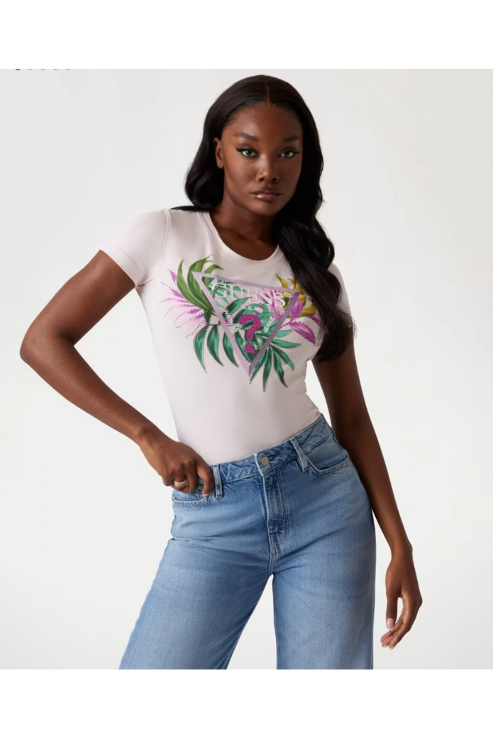 Camiseta logotipo triángulo corte slim - guess
