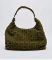 Big Dandy Olive – Bolso de hombro en ante trenzado verde oliva - nunoo
