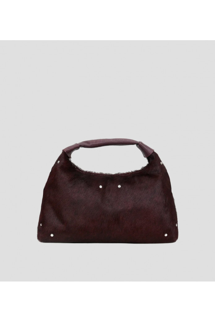 Dandy Deluxe Bordeaux – Bolso de mano de piel burdeos elegante -nunoo