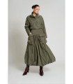Falda Teresa Zaitegui maxi con bolsillos en tafetán verde – Moda elegante