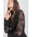 Vestido combinado con encaje negro Highly Preppy