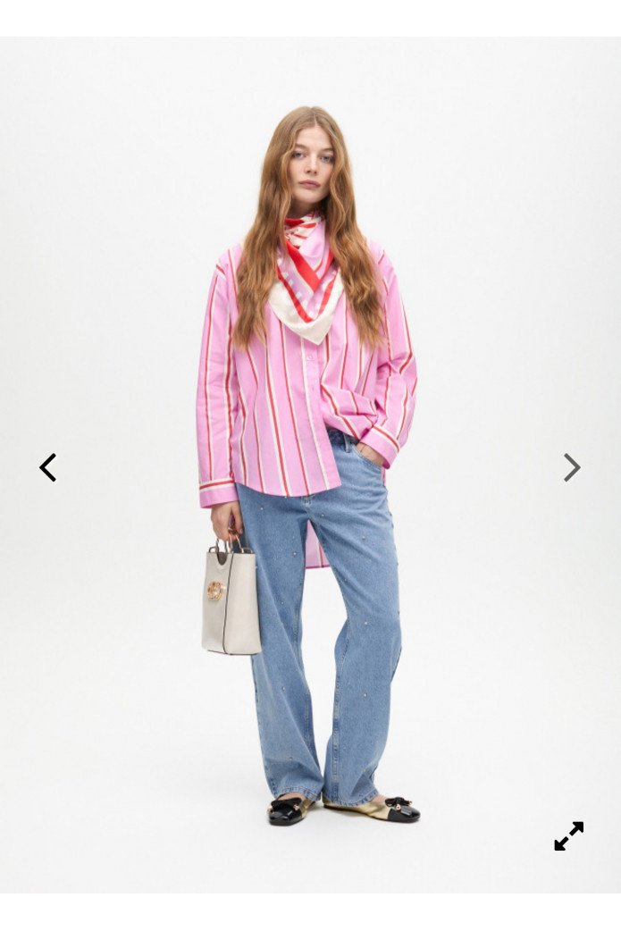 Camisa oversize de popelín Lola Casademunt – Rayas verticales y estilo sofisticado