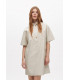 Vestido oversize mini efecto piel beige – Lola Casademunt