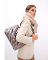 Bolso con solapa en tejido acolchado metálico gris – Lola Casademunt