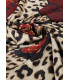 Pañuelo animal print y tartán rojo-negro – Lola Casademunt