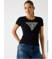 Camiseta Guess logotipo triángulo slim fit – Estilo icónico y moderno