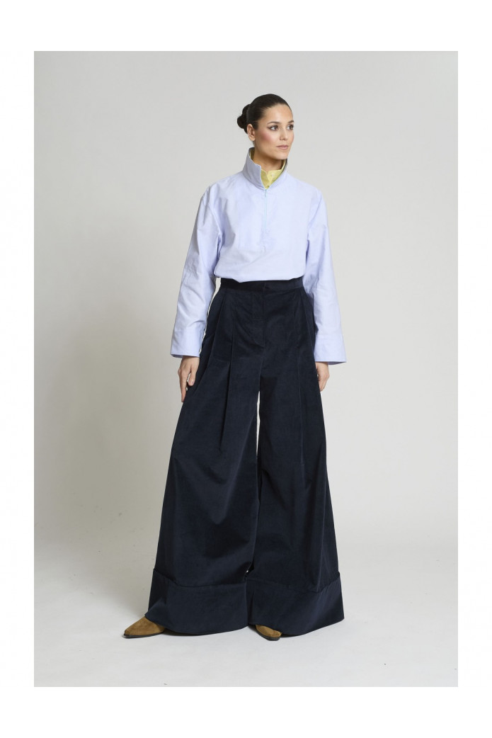 Pantalón Samuray velvetón con pinzas – zaitegui