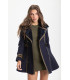Abrigo de paño combinado azul y verde Highly Preppy – Estilo sofisticado