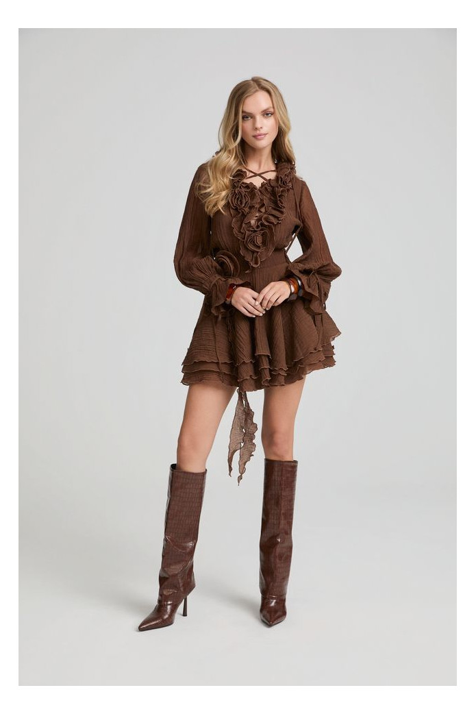 Moka Mousse Dress Fetiche Suances – Vestido boho chic en tono moka