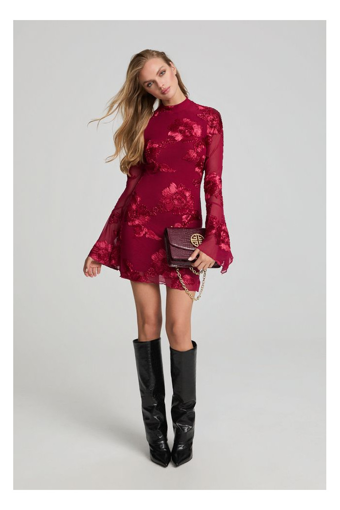 Burgundy Boloñesa Dress Fetiche Suances – Vestido burdeos boho chic
