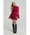 Burgundy Boloñesa Dress Fetiche Suances – Vestido burdeos boho chic