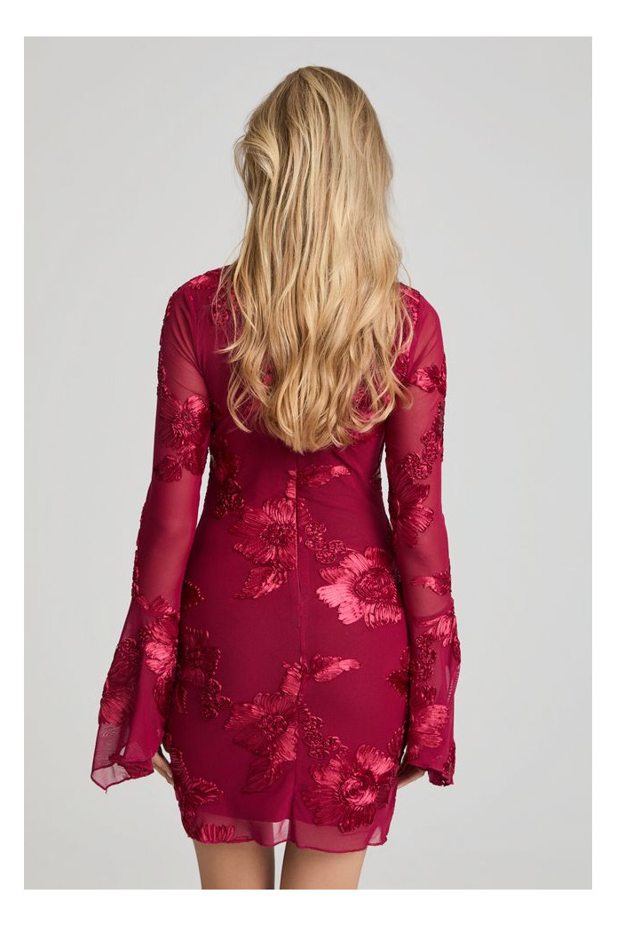Burgundy Boloñesa Dress Fetiche Suances – Vestido burdeos boho chic