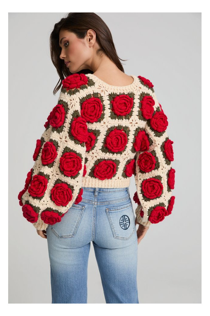 Red Roses Cardigan Fetiche Suances – Cárdigan romántico boho chic