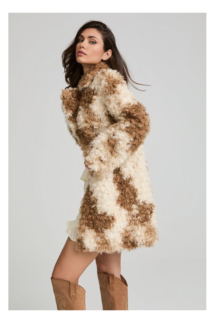 Golden Ballet Coat Fetiche Suances – Abrigo de pelo boho chic