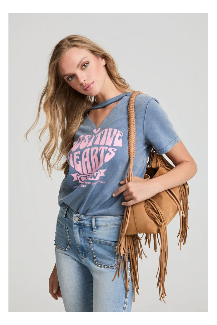 Positive Hearts Fetiche Suances – Camiseta gráfica boho chic
