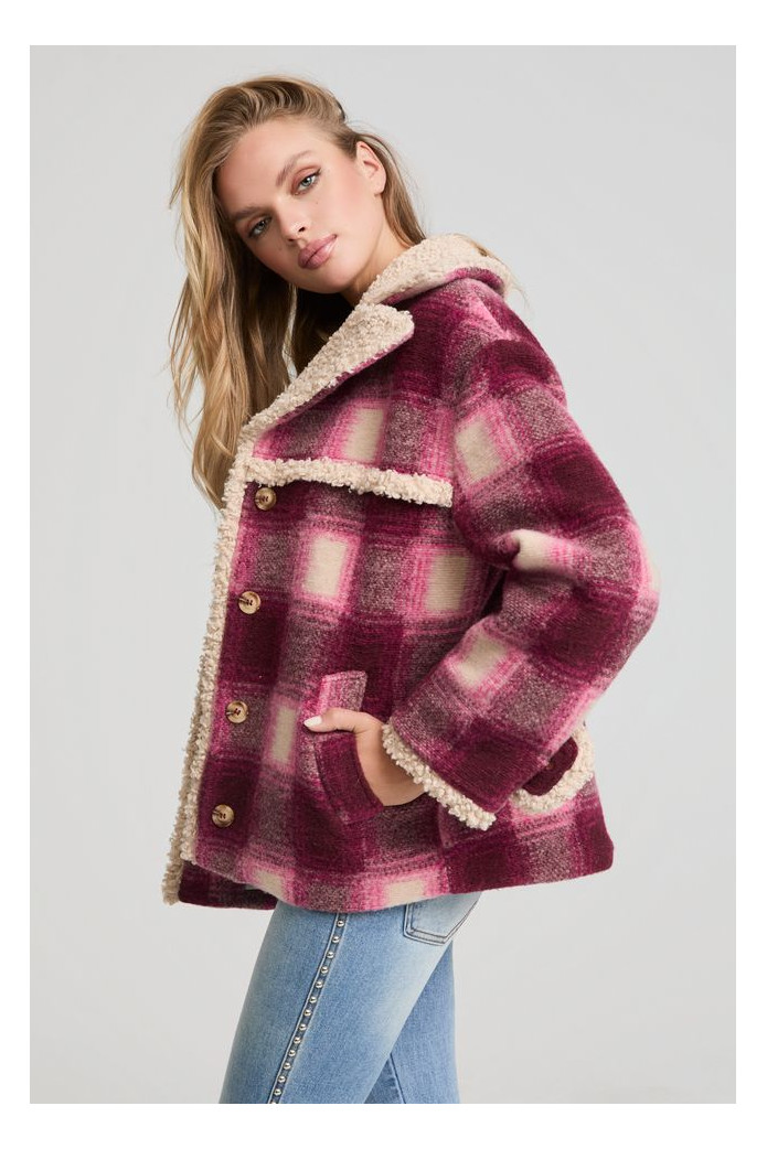 Colorado Coat Fetiche Suances – Abrigo de cuadros con borreguito boho chic