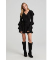 Nara Dress Fetiche Suances – Vestido corto negro elegante y boho chic