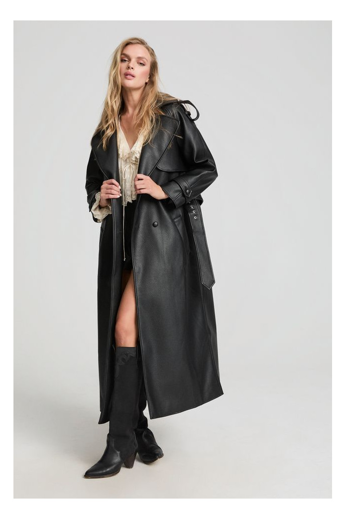 Black Trench Fetiche Suances – Trench negro largo y elegante