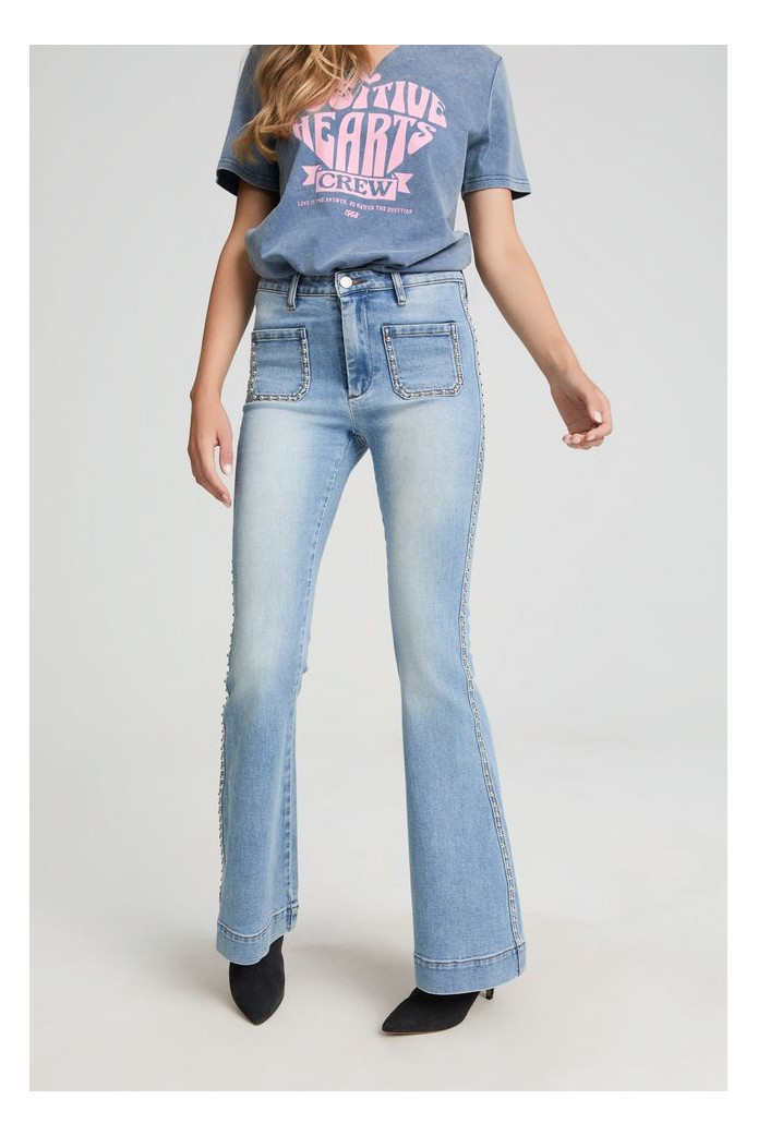 Tachas Jeans Fetiche Suances – Vaqueros con tachuelas boho chic