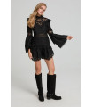 Flor de Invierno Black Fetiche Suances – Vestido negro romántico y elegante