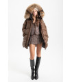 Plumas Largo Oversize Marrón Highly Preppy – Abrigo acolchado elegante y cómodo