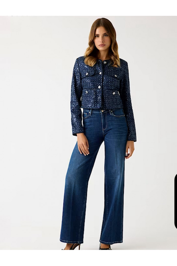 Chaqueta vaquera con lentejuelas – Estilo denim brillante y sofisticado
