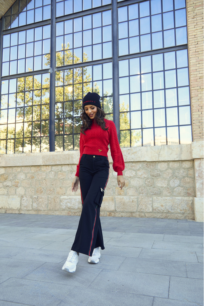 Pantalón Amatista Camaleonica de mujer con detalle lateral