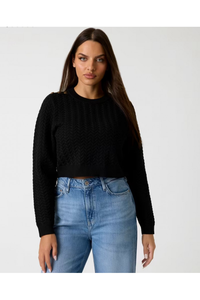 Jersey corto de punto trenzado Guess – Estilo moderno y confort premium