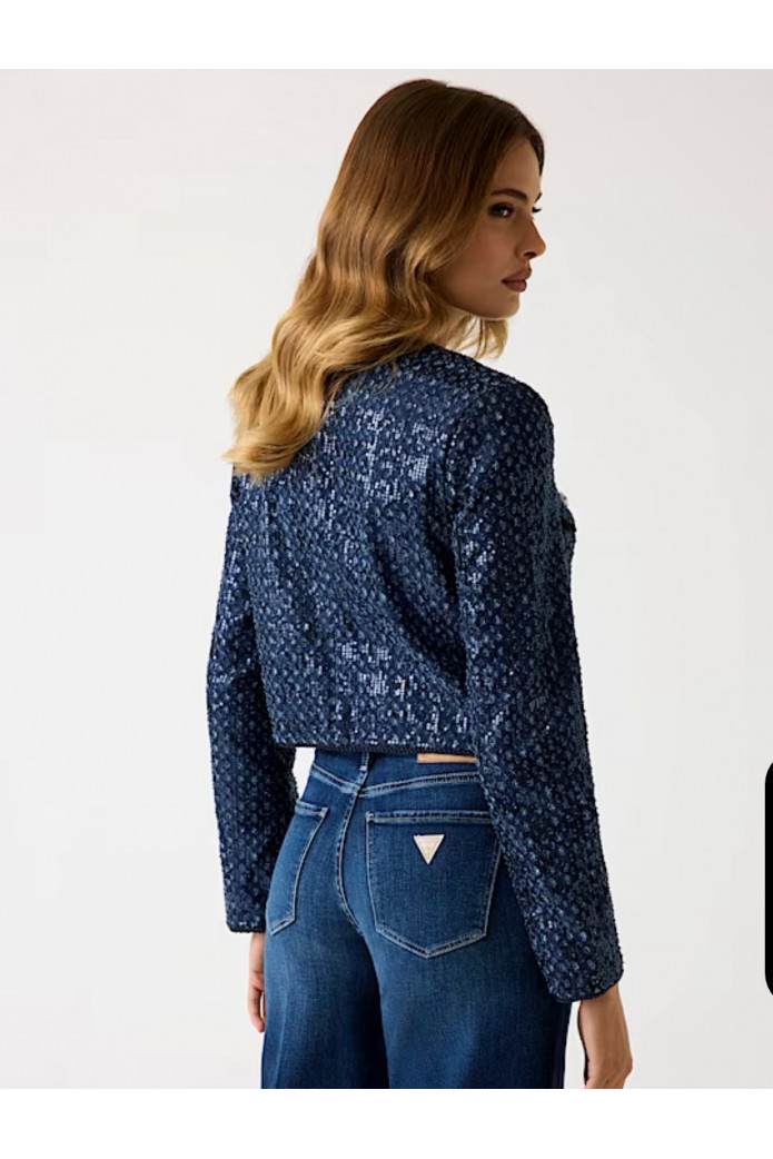 Chaqueta vaquera con lentejuelas Guess – Brillo, estilo y sofisticación denim