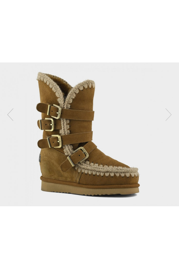 Botas Eskimo Inner Wedge Tall Buckle de MOU – Botas altas con cuña interior y hebillas artesanales