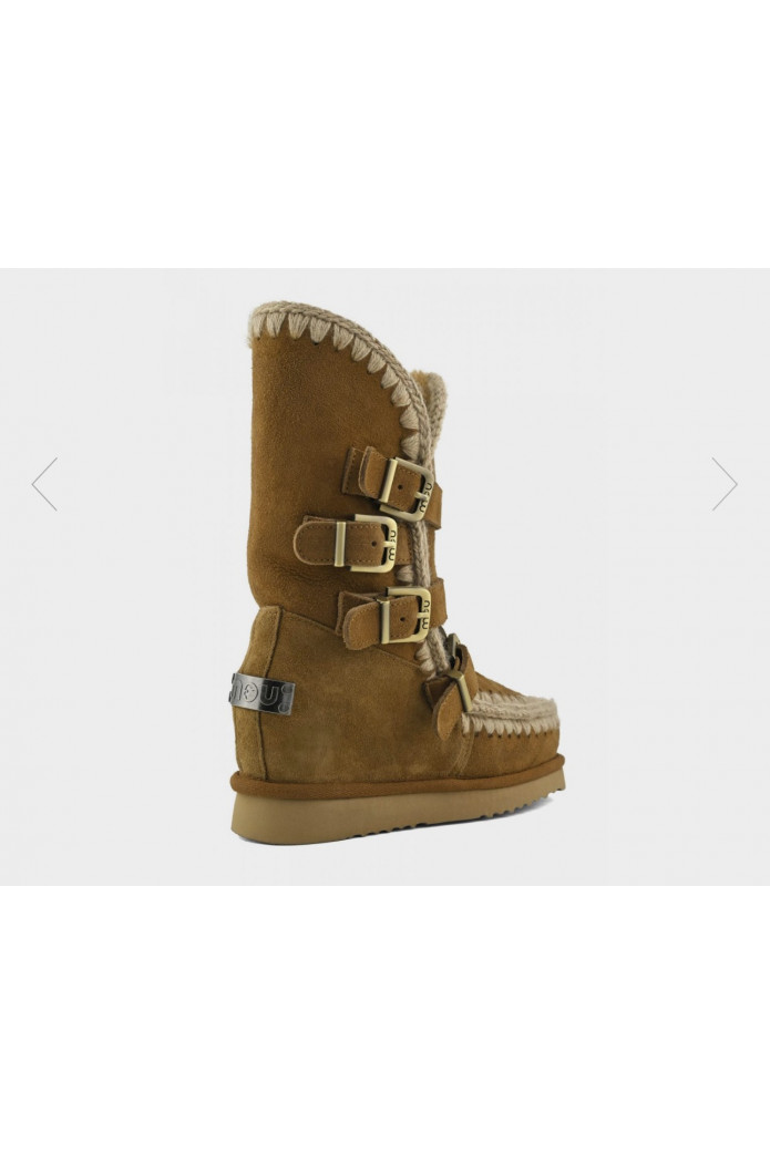 Botas Eskimo Inner Wedge Tall Buckle de MOU – Botas altas con cuña interior y hebillas artesanales