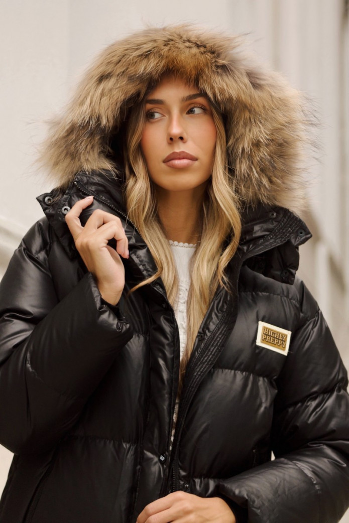 Plumas largo oversize negro – Abrigo acolchado mujer FriendsnShop