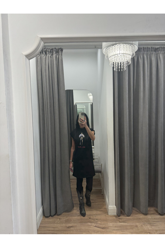 Camiseta-vestido Teté by Odette negra - FriendsnShop