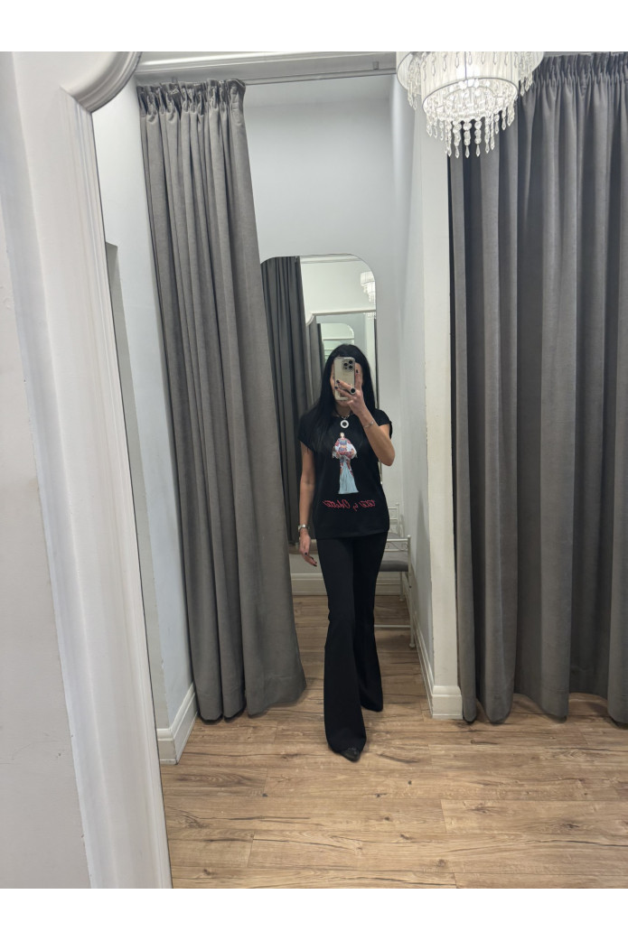 Camiseta ilustrada Teté by Odette negra | FriendsnShop