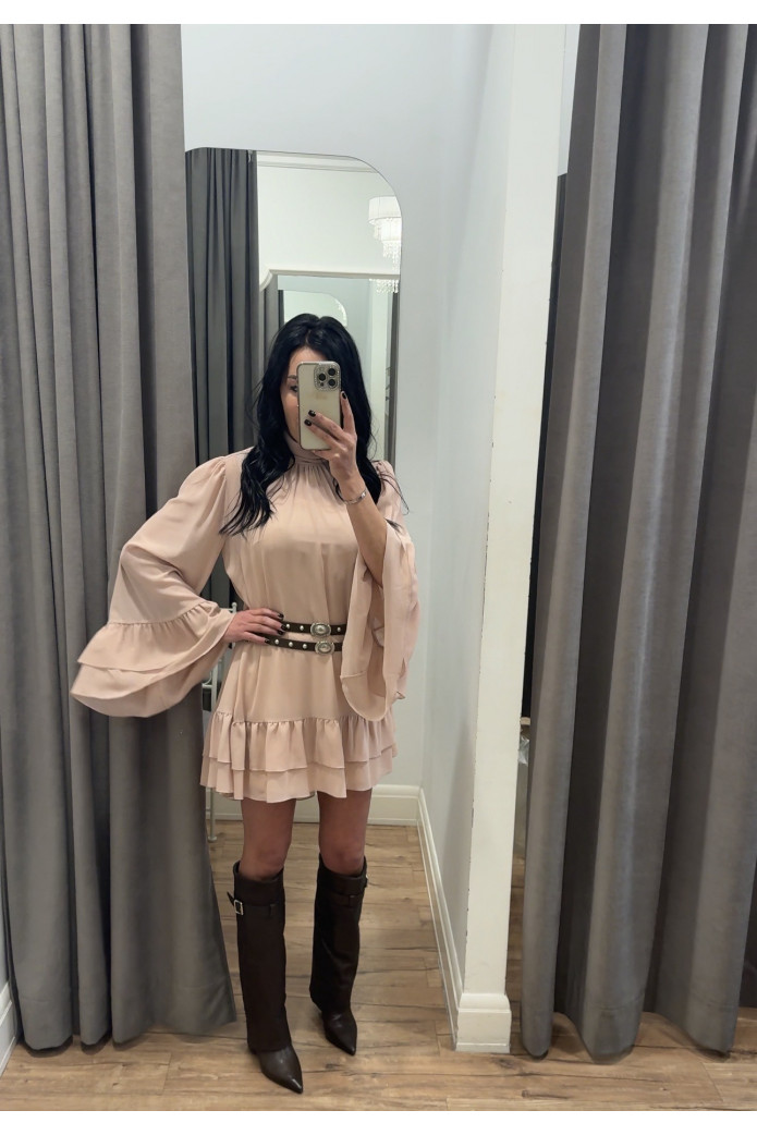 Vestido Teodora Aniye By | Vestido Corto Fluido con Volantes