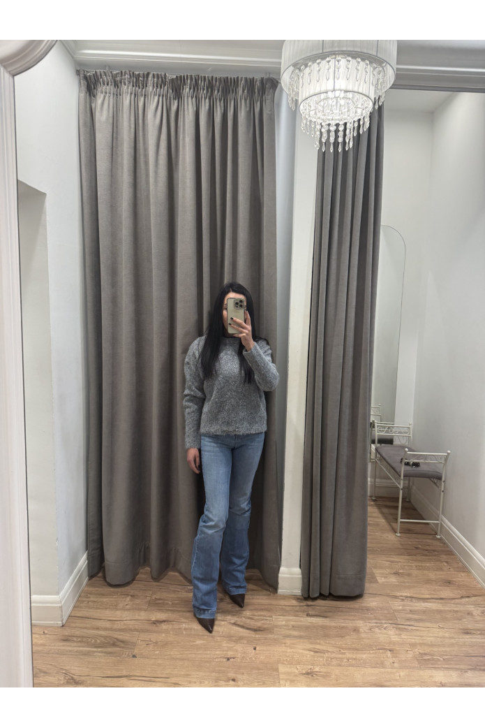 Jersey de Punto Gris para Mujer