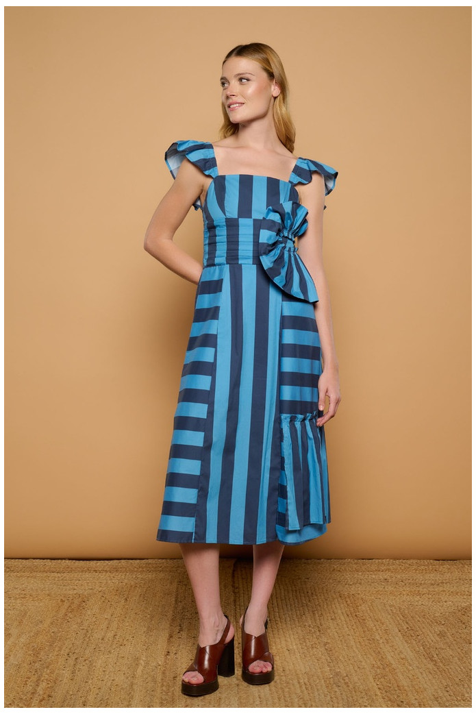 Balear Dress Minueto – Vestido Largo Azul Rayas Mujer | FriendsnShop