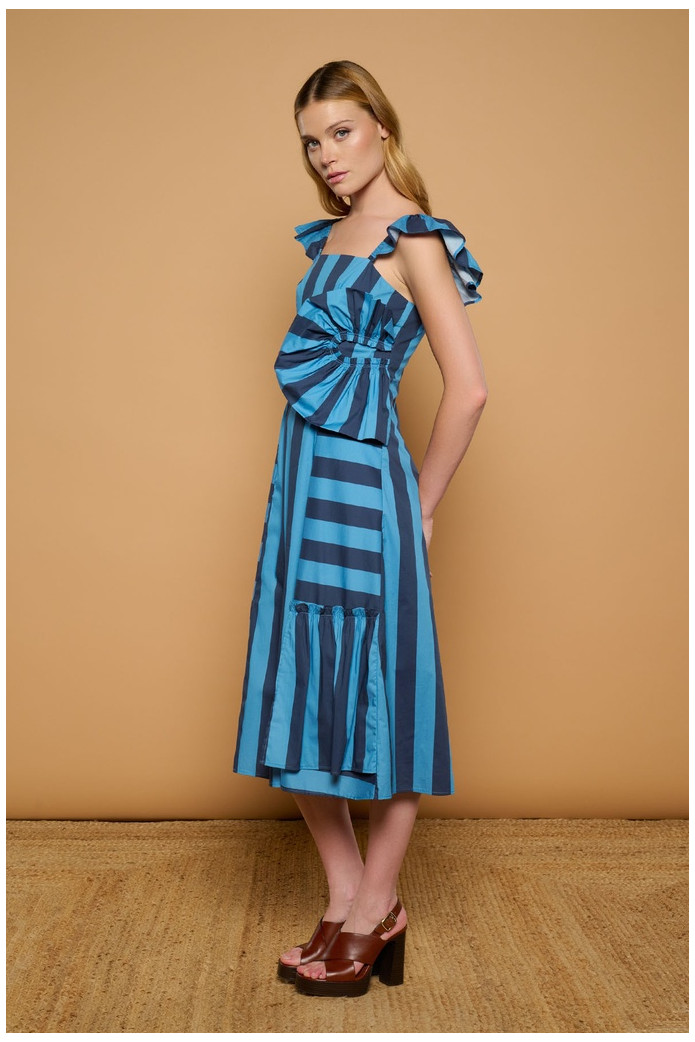Balear Dress Minueto – Vestido Largo Azul Rayas Mujer | FriendsnShop