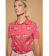 ​Usted​ Salada Top Minueto – Blusa Rosa Corazones Mujer | FriendsnShop
