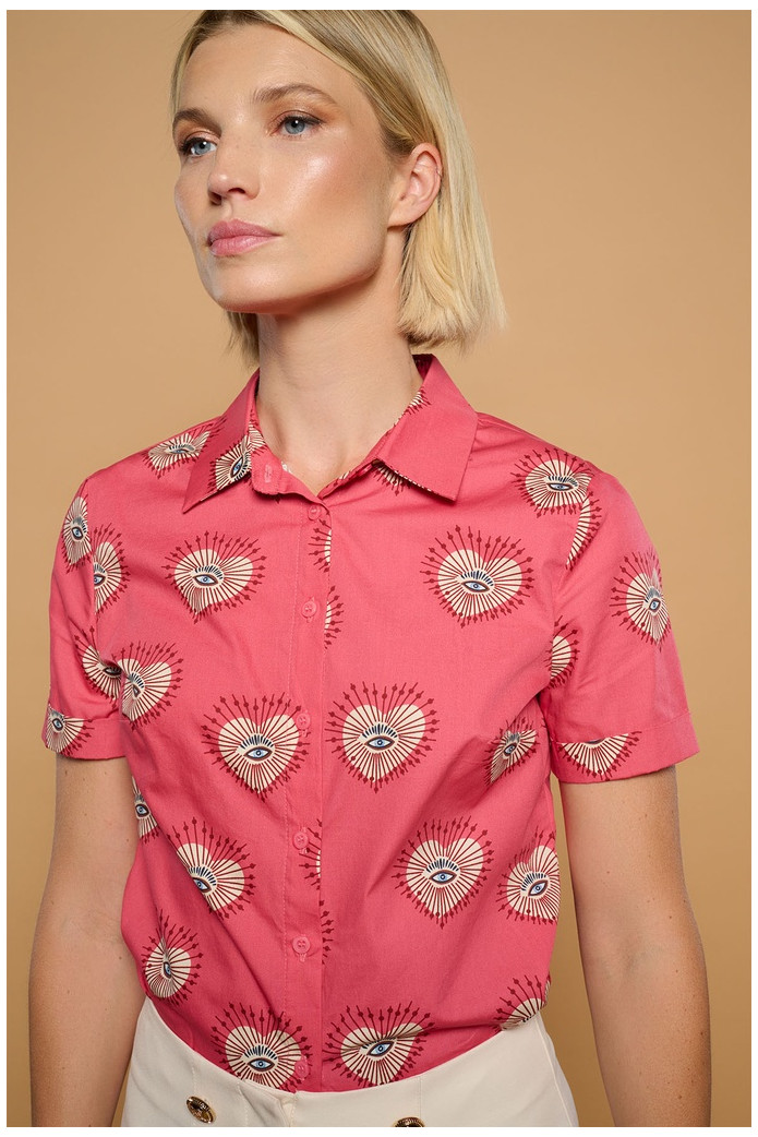 ​Usted​ Salada Top Minueto – Blusa Rosa Corazones Mujer | FriendsnShop