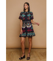 Boho Dress Minueto – Vestido Corto Negro Estampado Mujer | FriendsnShop