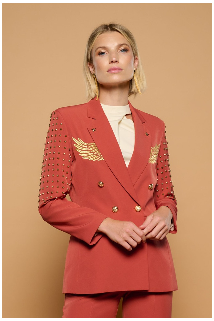 Teja Jacket Minueto – Blazer Roja Bordada Mujer | FriendsnShop