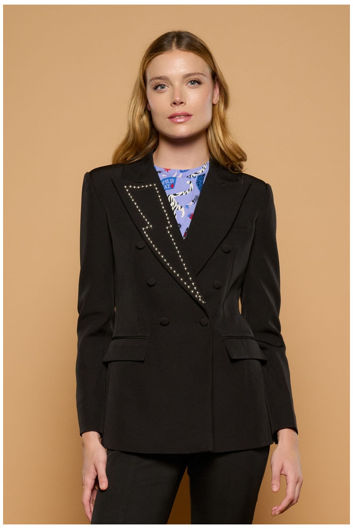 Thunder Jacket Minueto – Blazer Negra con Detalle Strass Mujer | FriendsnShop